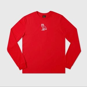 OVO red long sleeve tee